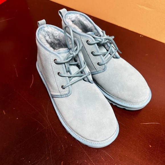 UGG Mens Blue Neumel 3236 Suede Lace Up Round Toe Chukka Boot Size US 12